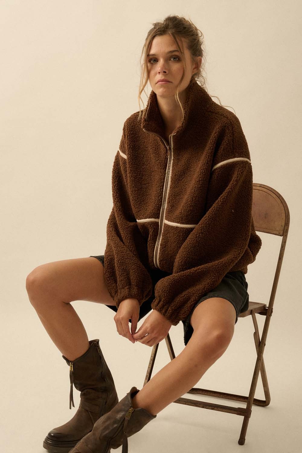  Hannah Sherpa Jacket, Chocolate