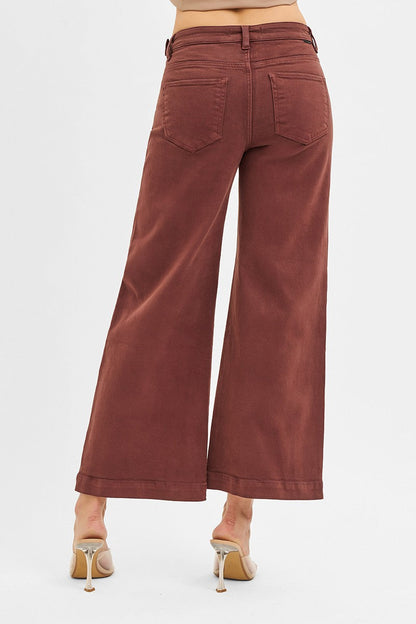  Journee High Rise Adjustable Waist Jeans, Chocolate Brown