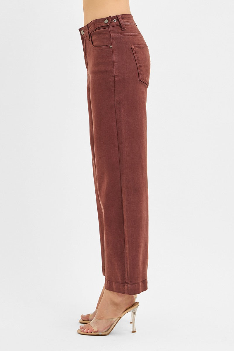  Journee High Rise Adjustable Waist Jeans, Chocolate Brown