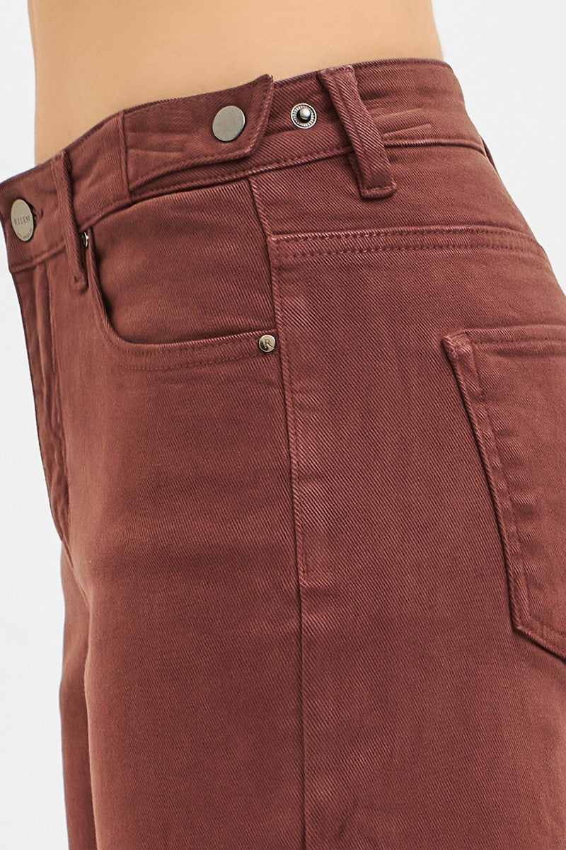  Journee High Rise Adjustable Waist Jeans, Chocolate Brown