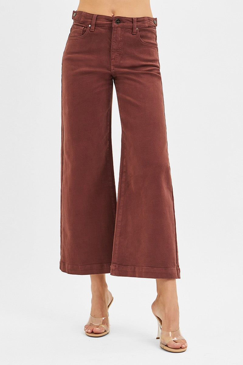  Journee High Rise Adjustable Waist Jeans, Chocolate Brown