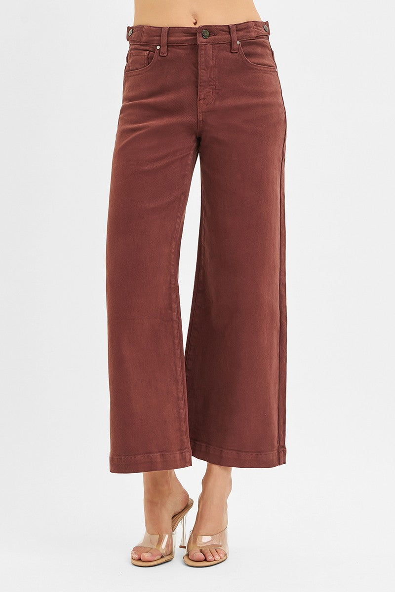  Journee High Rise Adjustable Waist Jeans, Chocolate Brown