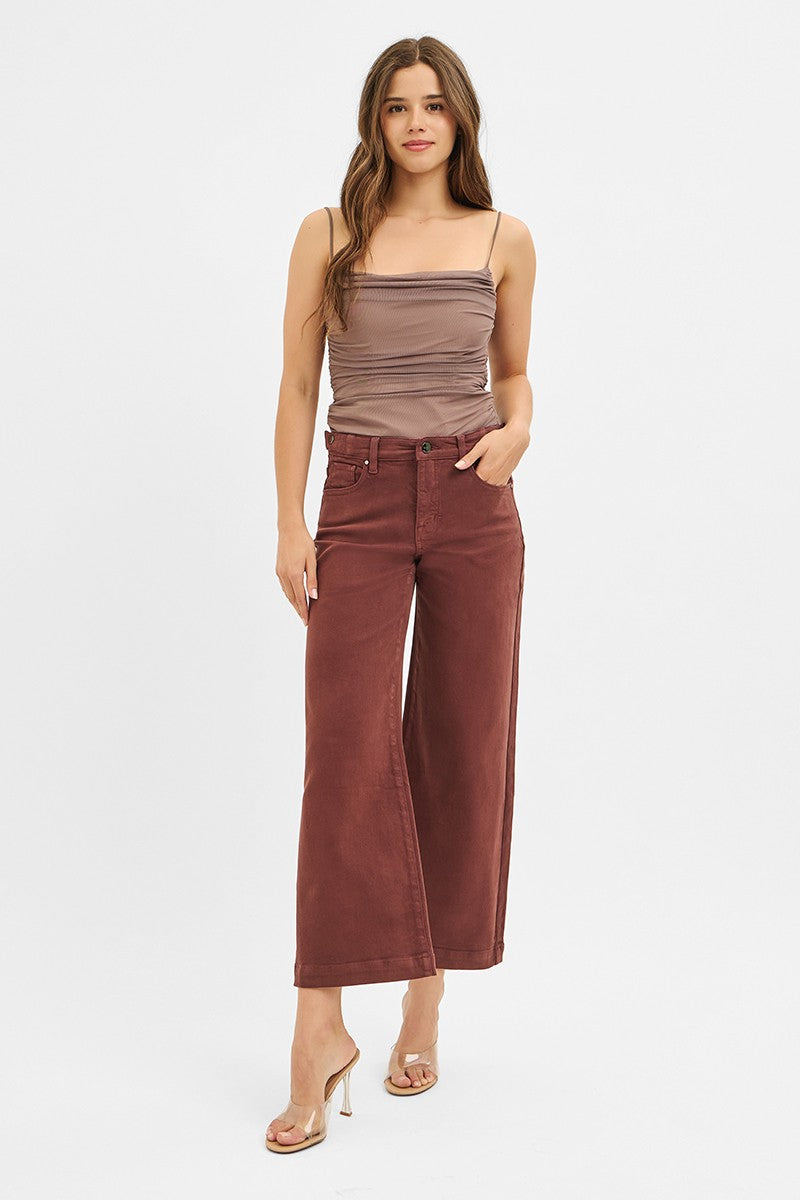  Journee High Rise Adjustable Waist Jeans, Chocolate Brown