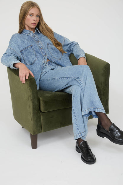  Luci Button Down Shirt, Chambray