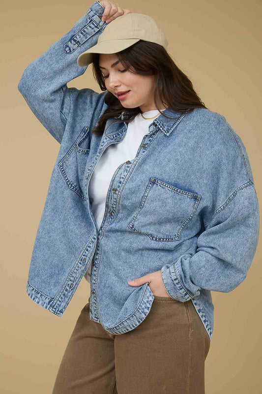  Luci Button Down Shirt, Chambray | Extended Sizes