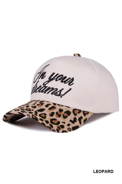  In Your Dreams Two Tone Canvas Cotton Cap, Leopard