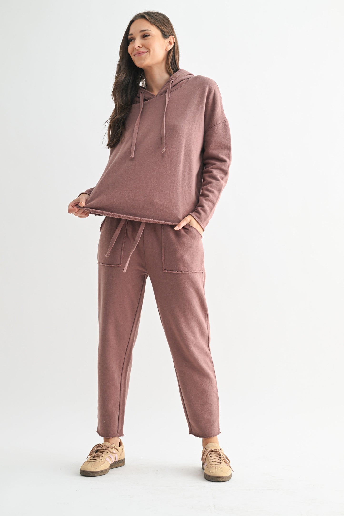  Callie Tapered Lounge Pants, Rose Taupe