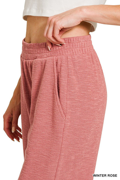  Sophie Slub Knit Pants, Winter Rose