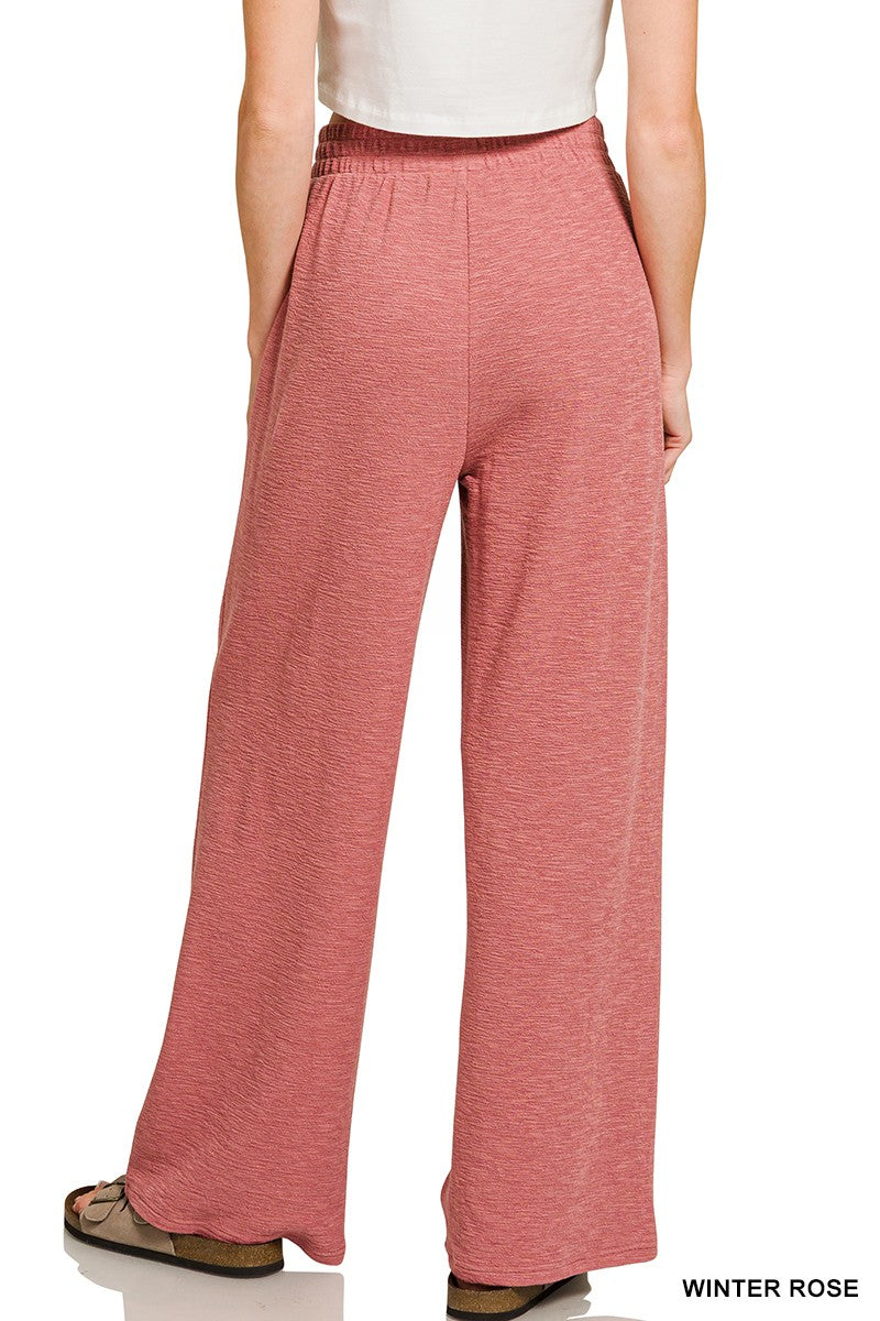  Sophie Slub Knit Pants, Winter Rose