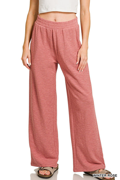  Sophie Slub Knit Pants, Winter Rose