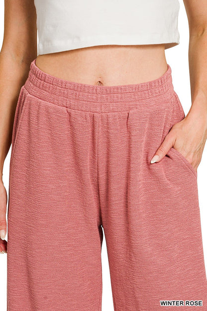  Sophie Slub Knit Pants, Winter Rose