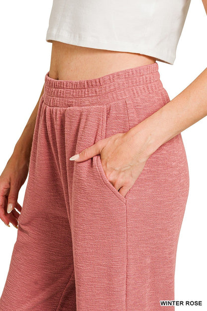  Sophie Slub Knit Pants, Winter Rose