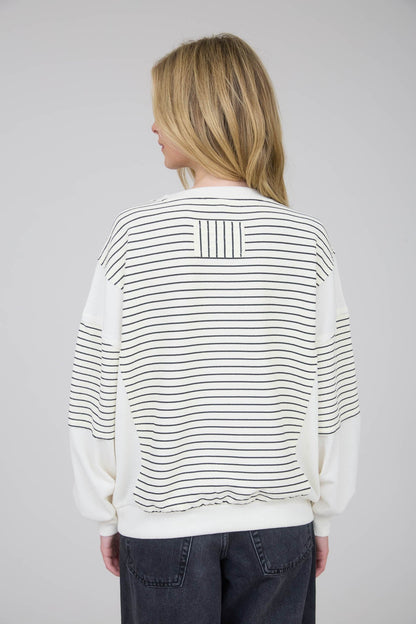  Livvy Contrast Stripe Knit Top, Ivory