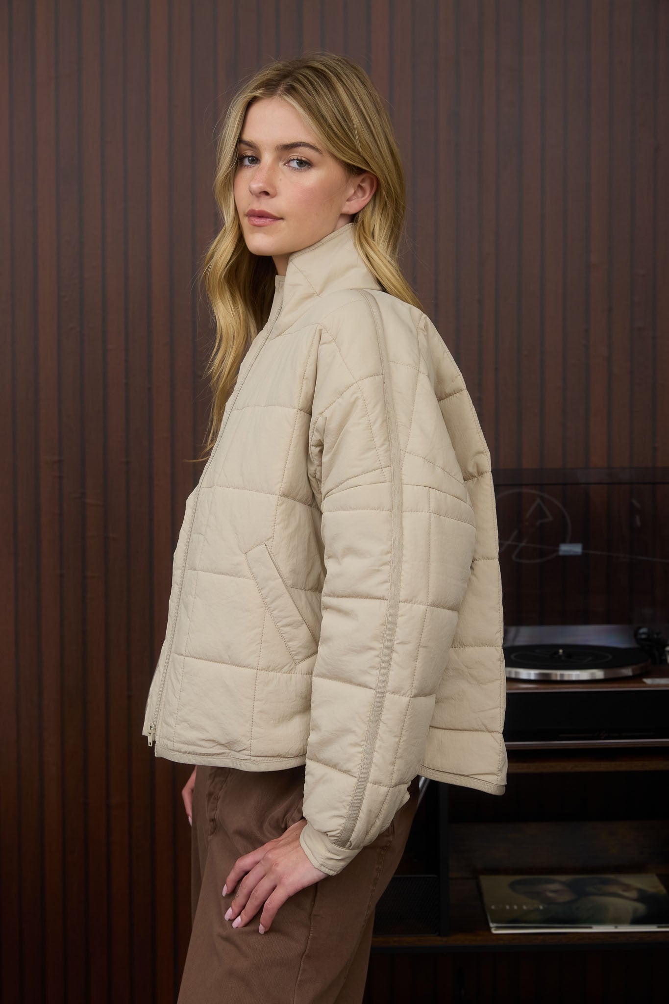  Cora Puffer Jacket, Khaki