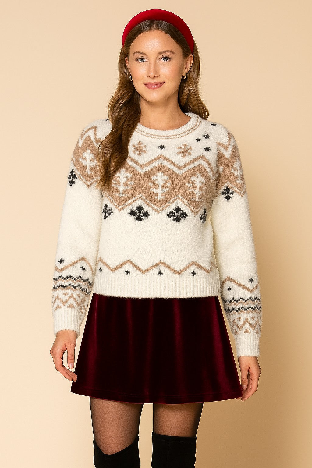  Madeline Knit Sweater, Cream