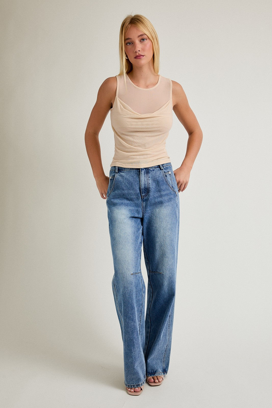  Lea Sleeveless Top, Cream