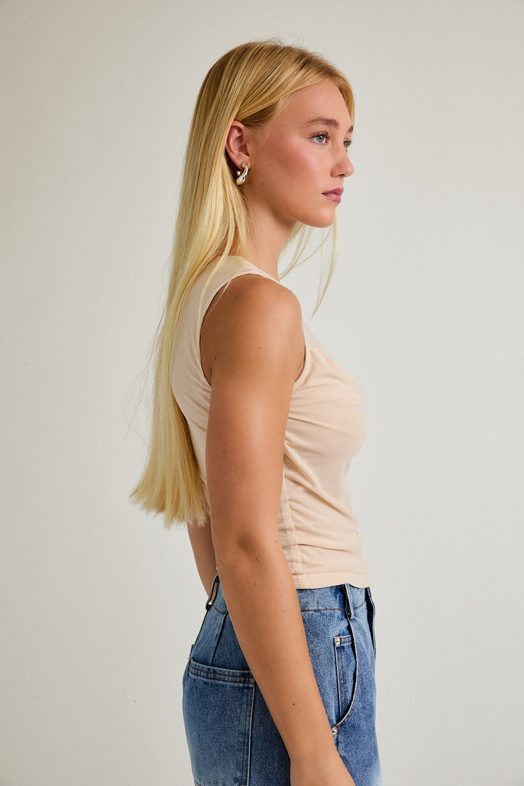  Lea Sleeveless Top, Cream