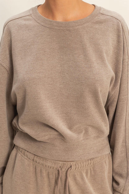  Kinsley Soft Ribbed Sweatshirt, Dusty Mocha