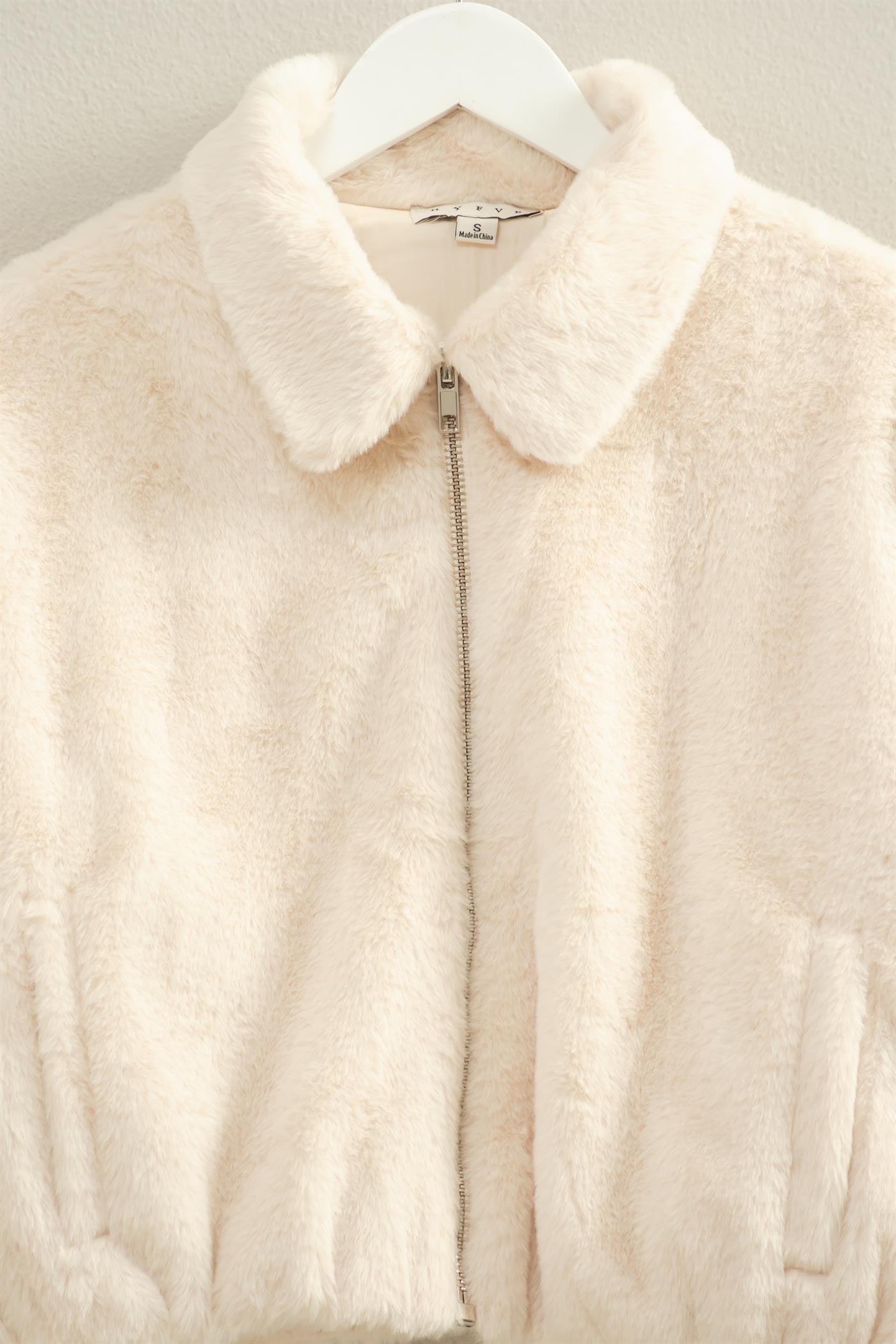  Irene Faux Fur Jacket, Cream