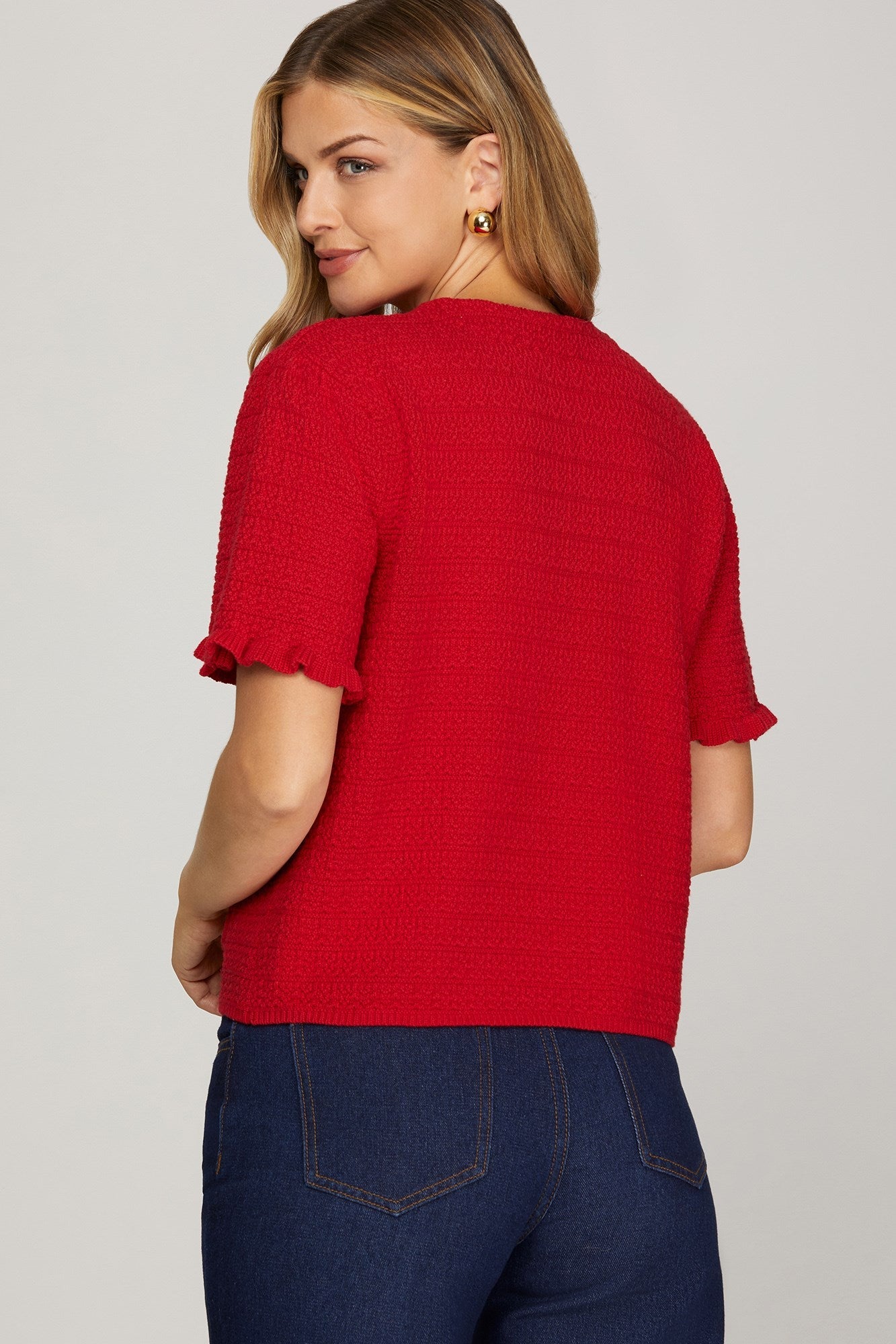  Chandler Sweater Top, Red