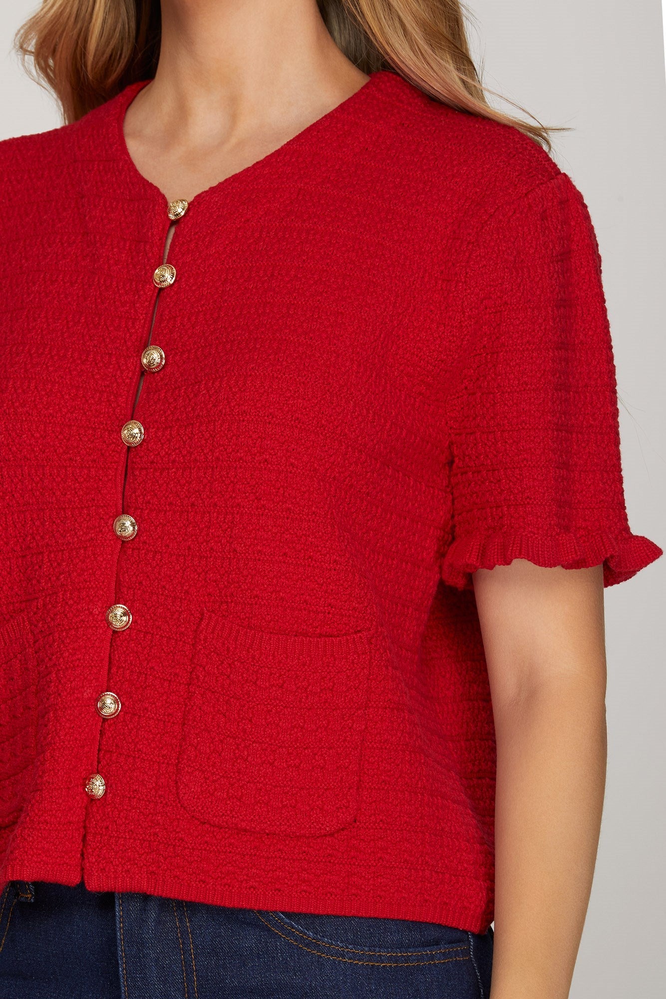  Chandler Sweater Top, Red
