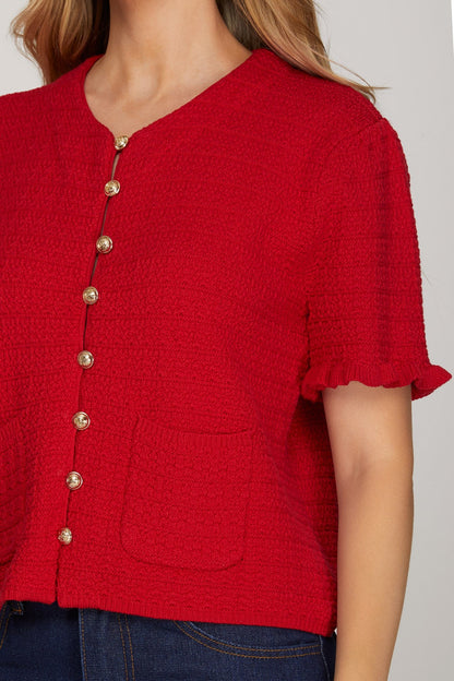  Chandler Sweater Top, Red
