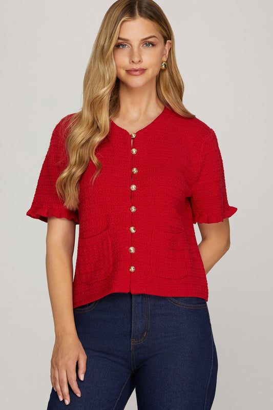  Chandler Sweater Top, Red