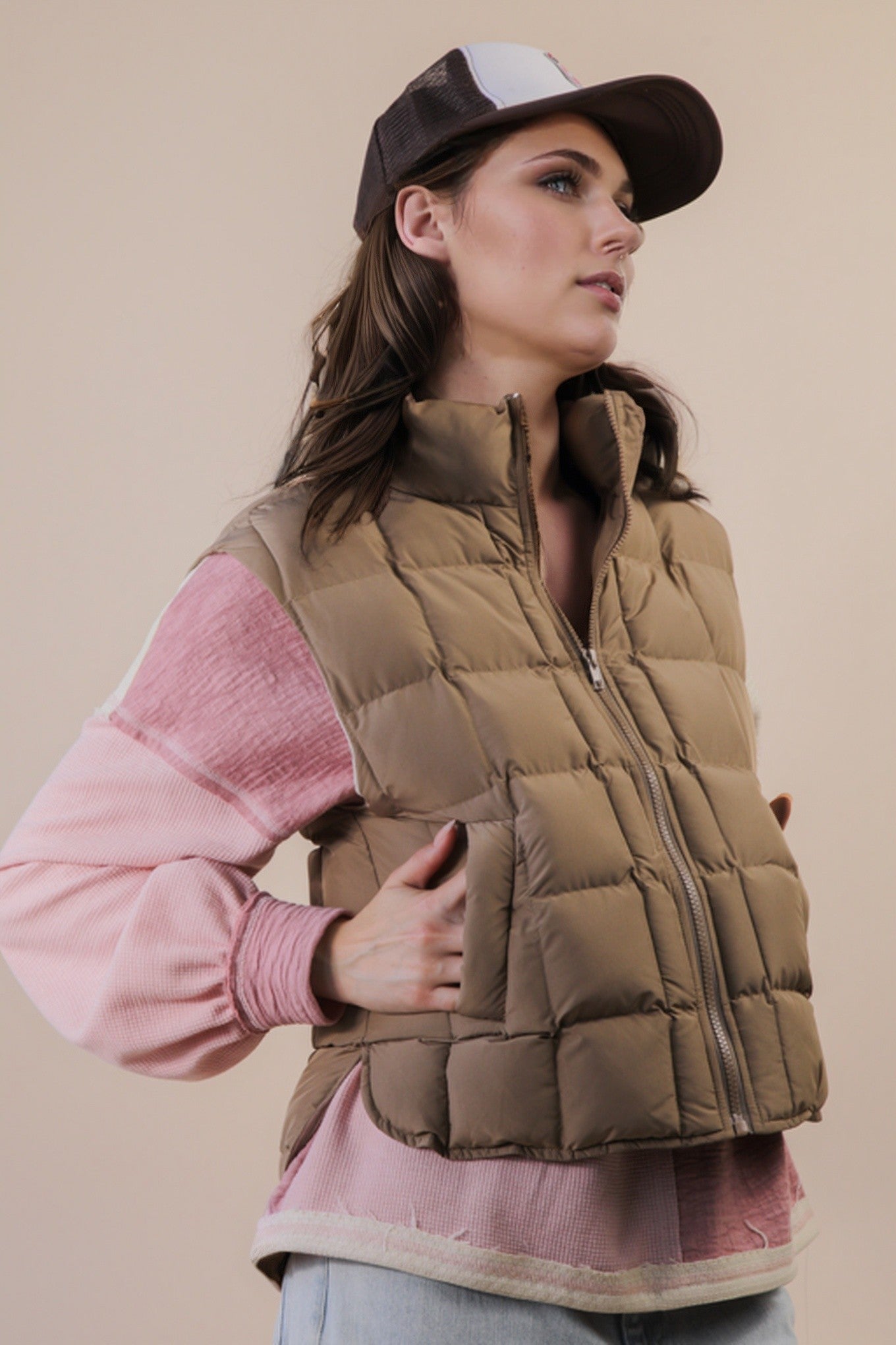  Natasha Puffer Vest, Mocha