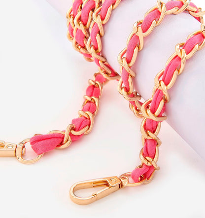  Aspen Woven Crossbody, Hot Pink