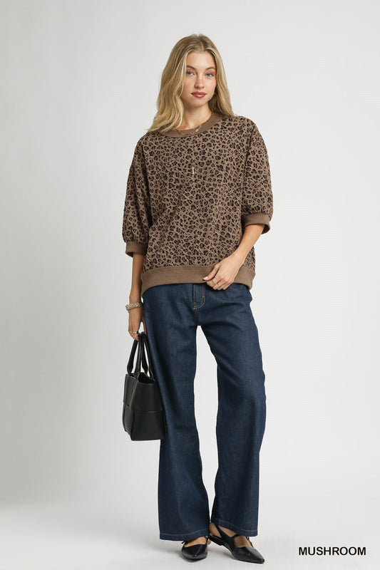  Gracie Sweatshirt Top, Mushroom