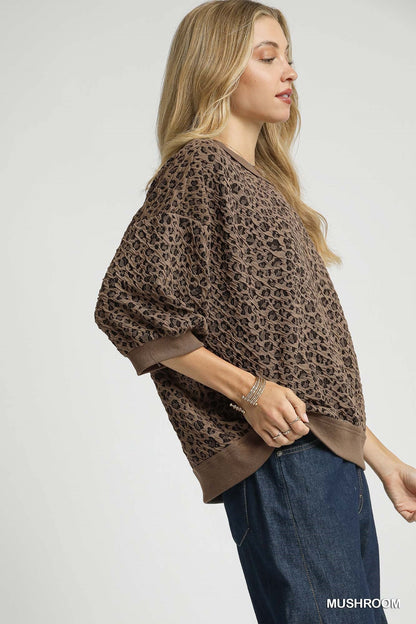  Gracie Sweatshirt Top, Mushroom