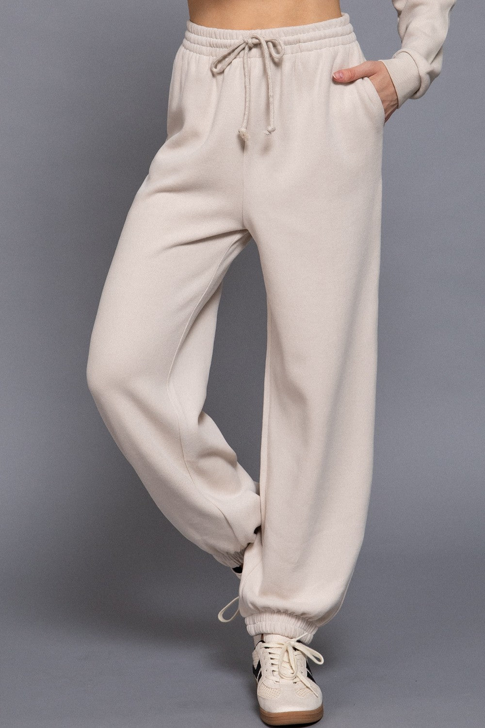  Elisa Soft Jogger Pants, Beige
