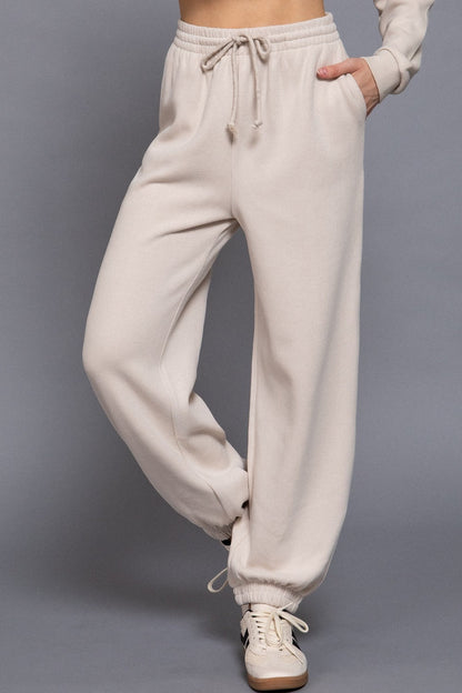  Elisa Soft Jogger Pants, Beige