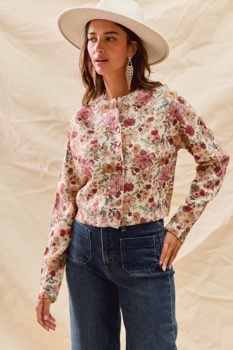  Masie Sweater Cardigan, Clay Rose