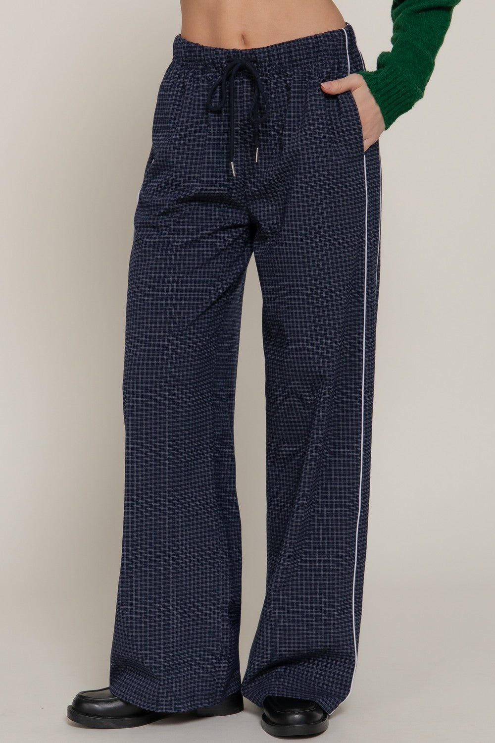  Calloway Check Woven Pants, Navy