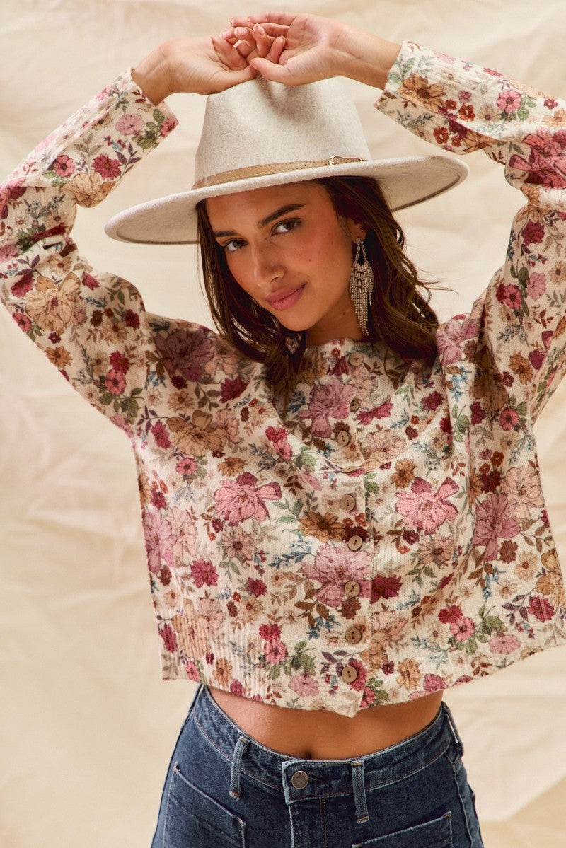  Masie Sweater Cardigan, Clay Rose