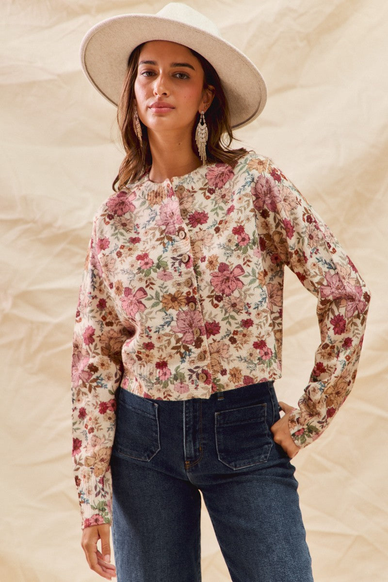  Masie Sweater Cardigan, Clay Rose