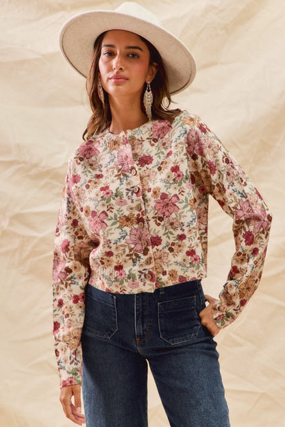  Masie Sweater Cardigan, Clay Rose