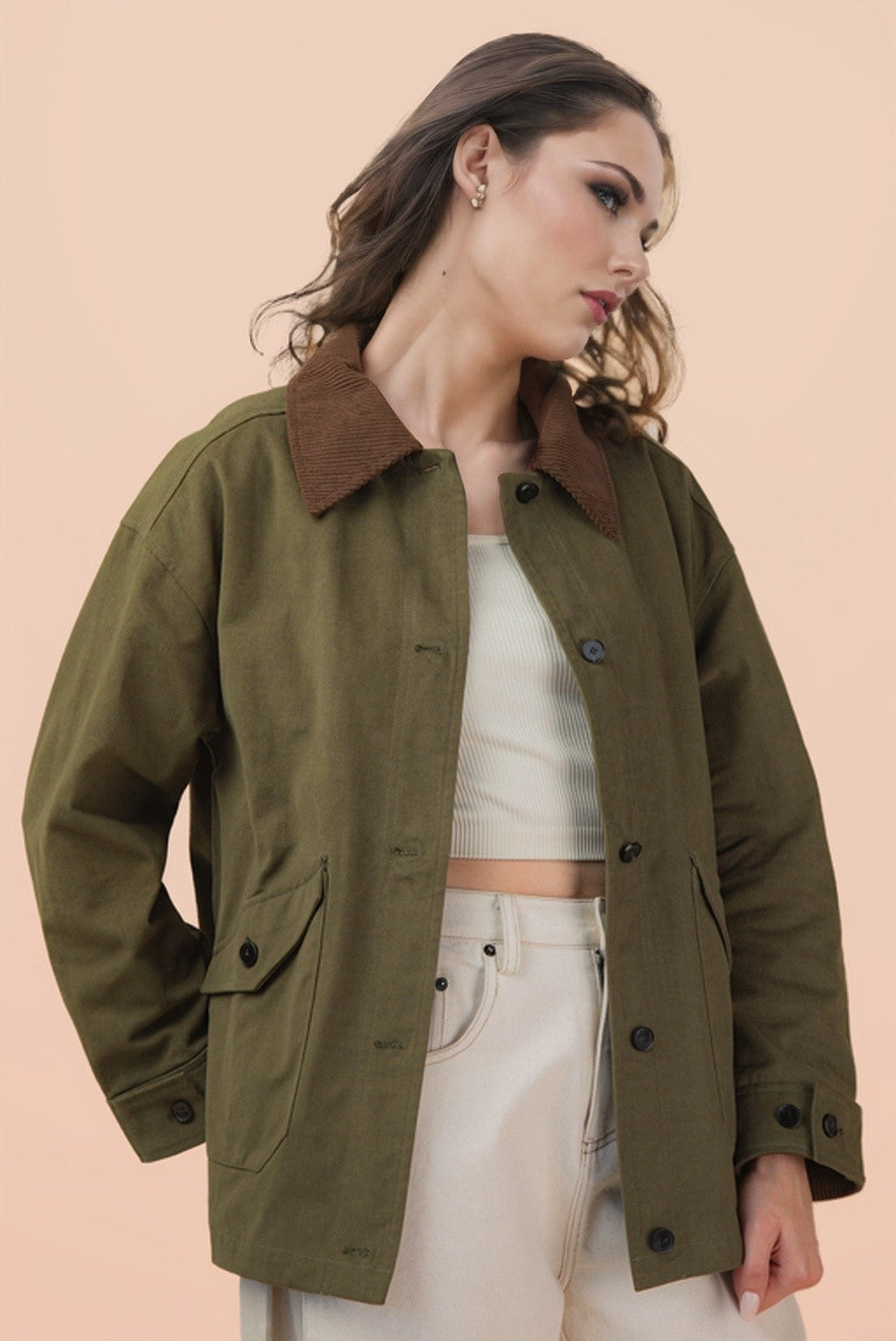  Livi Barn Jacket, Olive Green