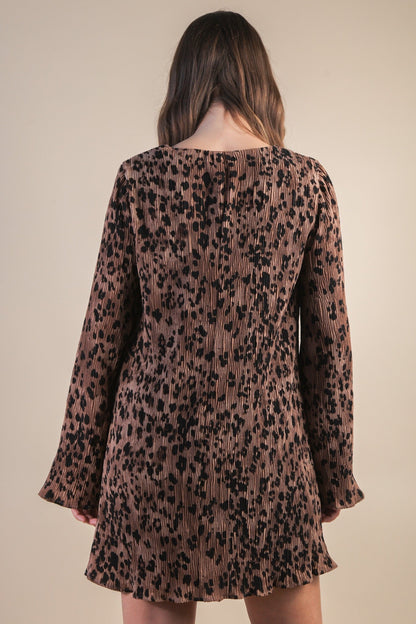  Abbey Mini Dress, Mocha Leopard