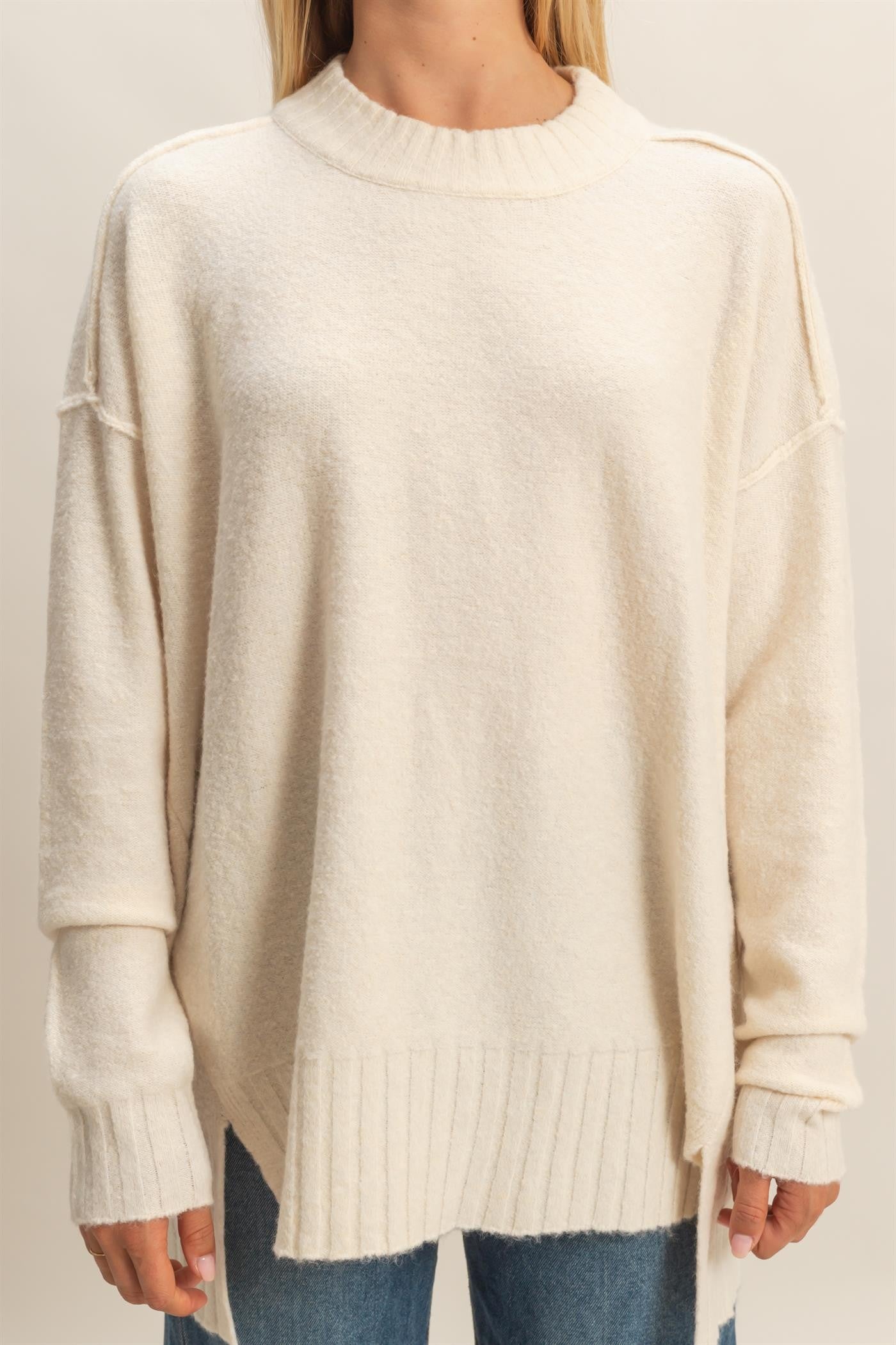  Oakleigh Relaxed Fit Sweater, Whip Cream