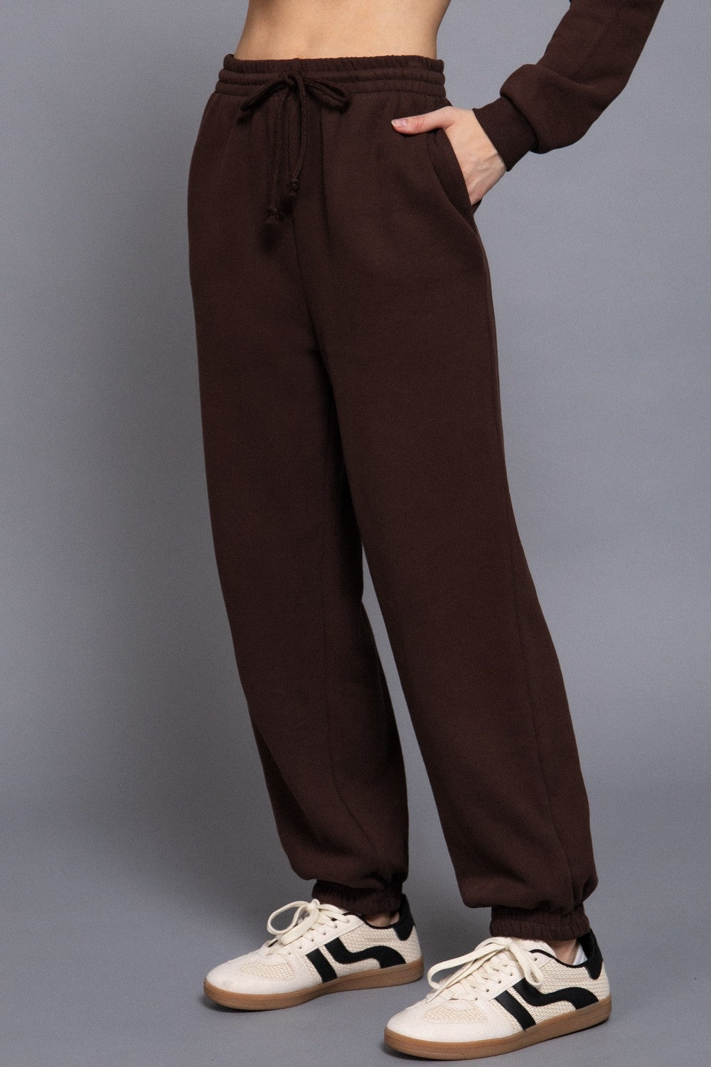  Elisa Soft Jogger Pants, Brown