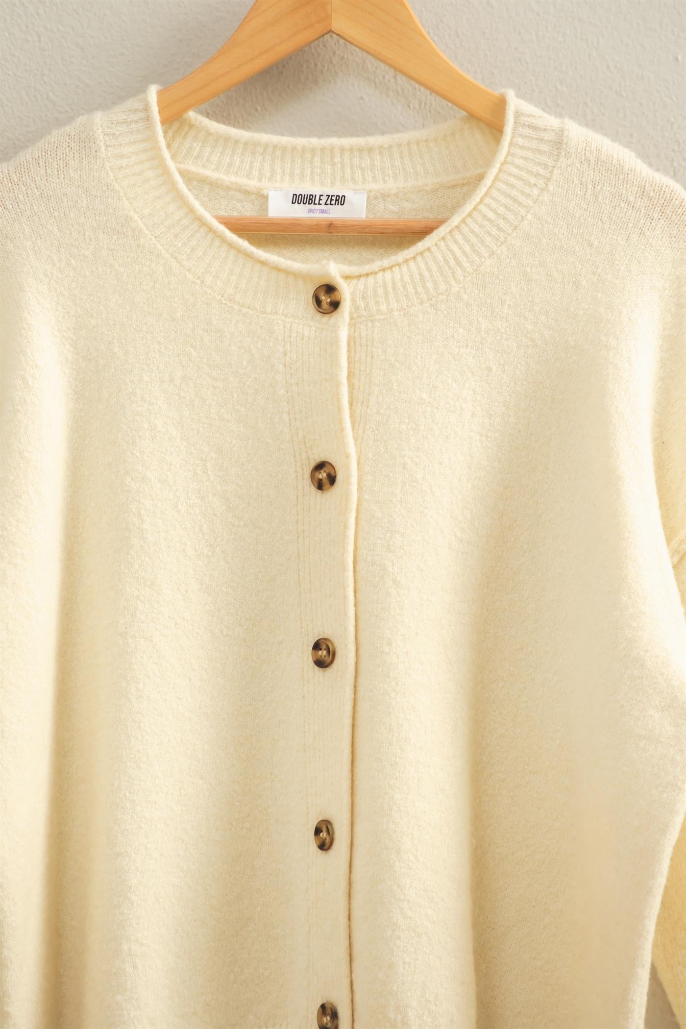  Melina Roll Neck Cardigan, Cream