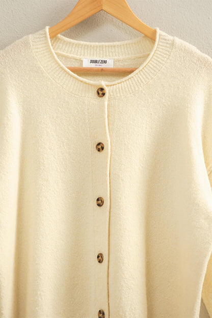  Melina Roll Neck Cardigan, Cream