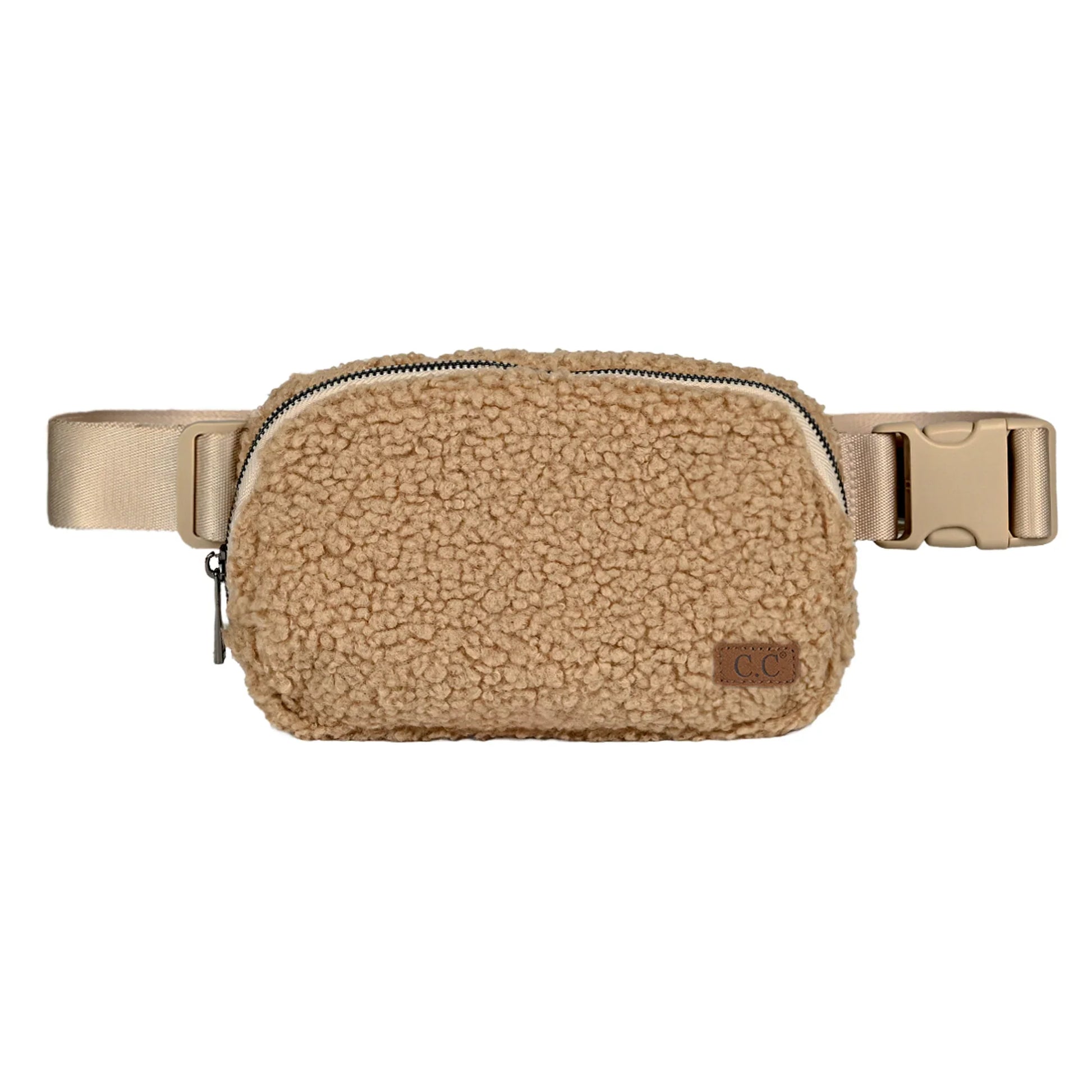  Brielle CC Sherpa Belt Bag Fanny Pack, Camel
