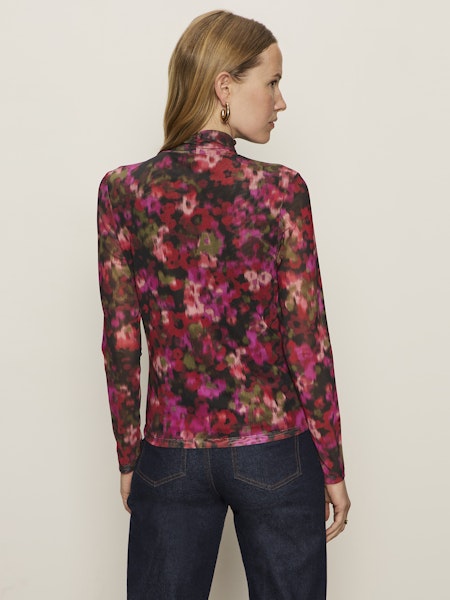  Mesh Mock Neck Top, Berry Glow | Sanctuary