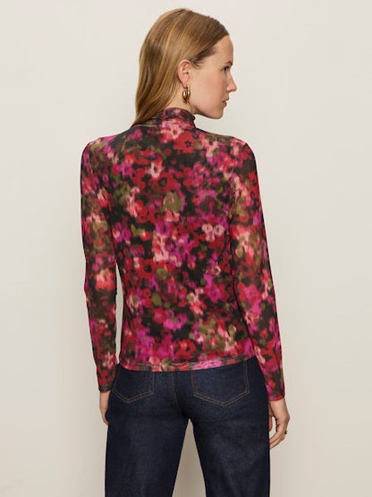  Mesh Mock Neck Top, Berry Glow | Sanctuary