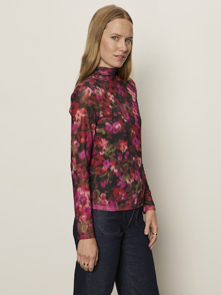  Mesh Mock Neck Top, Berry Glow | Sanctuary