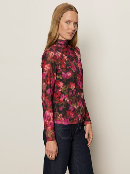  Mesh Mock Neck Top, Berry Glow | Sanctuary