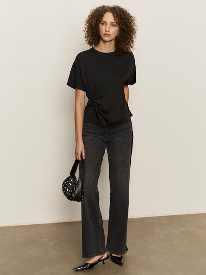  Satin Mix Tee, Black | Sanctuary